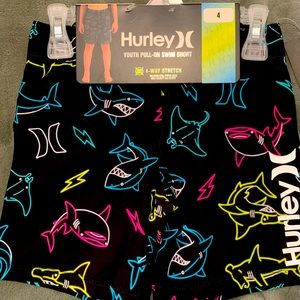 Hurley Youth Pull-On Swim Short "Shark Print" NWT